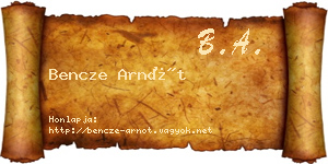 Bencze Arnót névjegykártya